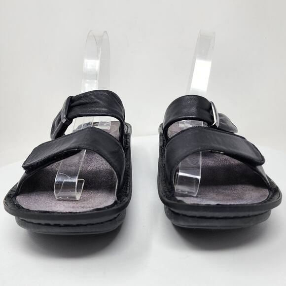 Alegria Karmen Slide Women EU37/US6.5-7 Black Leather 2 Strap Comfort Kar-601 - Picture 4 of 11